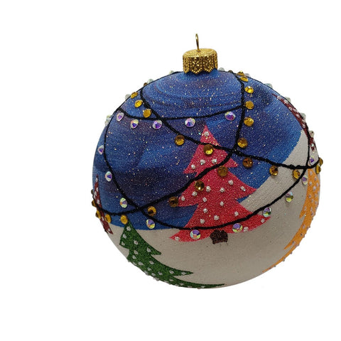 "Do They Still Make Wooden Christmas Trees?" Glass Ornament, 4"