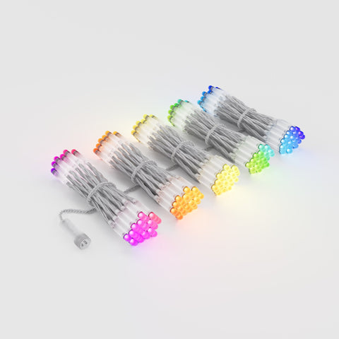 Twinkly Pro Curtain, 5x50 RGB LEDs, PLC, Clear Wire