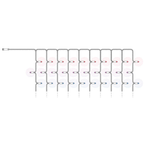 Twinkly Pro Curtain, 10x25 RGB LEDs, PLC, Clear Wire