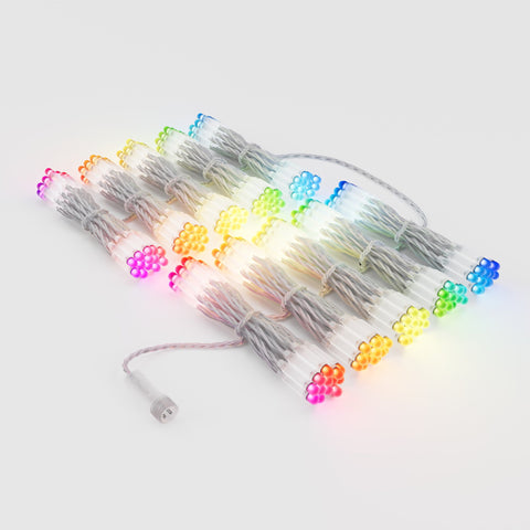Twinkly Pro Curtain, 10x25 RGB LEDs, PLC, Clear Wire