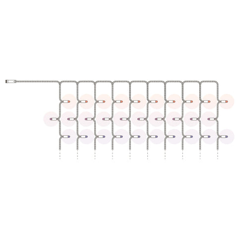 Twinkly Pro Curtain, 10x25 RGB LEDs, PLC, Green Wire