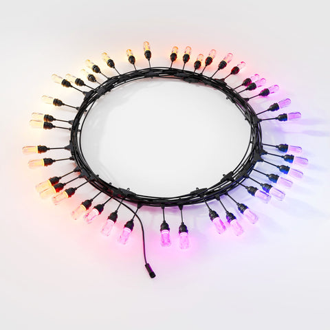 Twinkly Pro S14 Bulbs String, 50 RGB LEDs, SPI, Black Wire