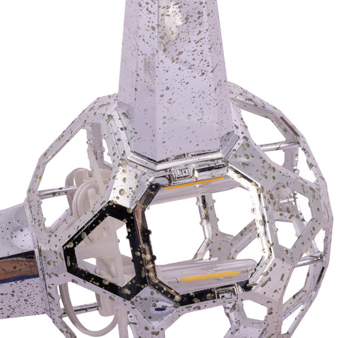 Warm White LED Silver Crackle Moravian Star, 24"