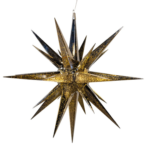 Warm White LED Silver Crackle Moravian Star, 24"