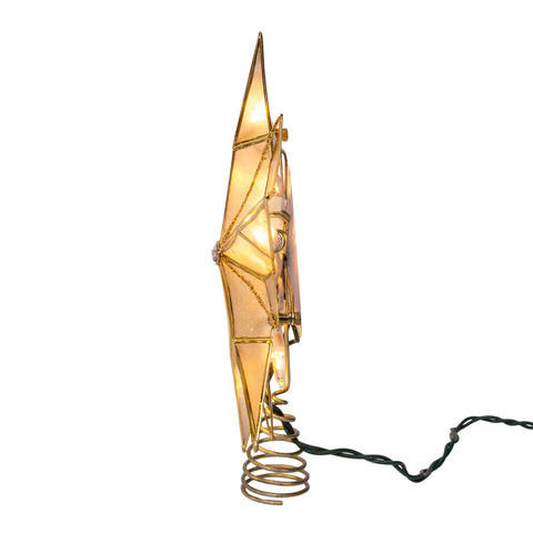 UL 10L 12-Point Capiz Star With Gemstone Center Treetop