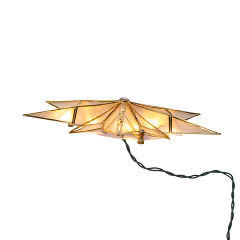 UL 10L 12-Point Capiz Star With Gemstone Center Treetop
