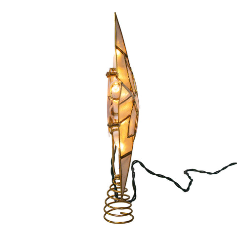 10L 5-Point Gold Glittered Capiz Star Treetop, 9.84"