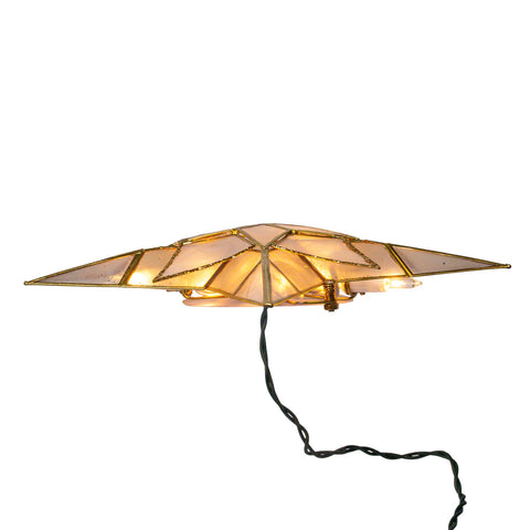 10L 5-Point Gold Glittered Capiz Star Treetop, 9.84"