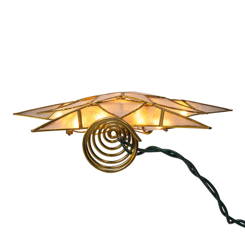 10L 5-Point Gold Glittered Capiz Star Treetop, 9.84"