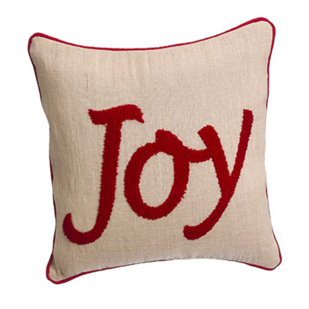 16"Wx16"L Joy Embroidered Pillow