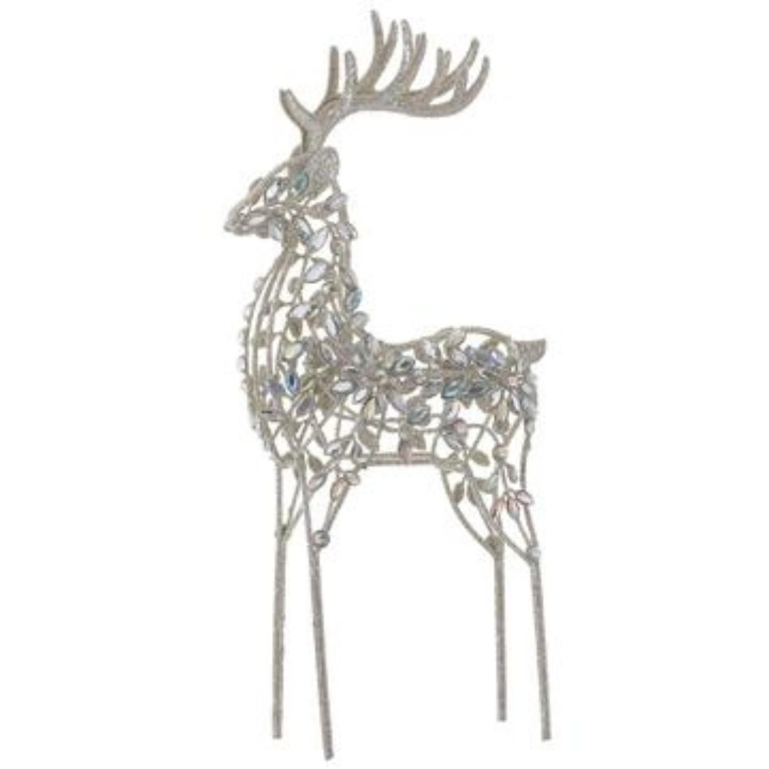 17.5" Iridescent Rhinestone Reindeer Figurine
