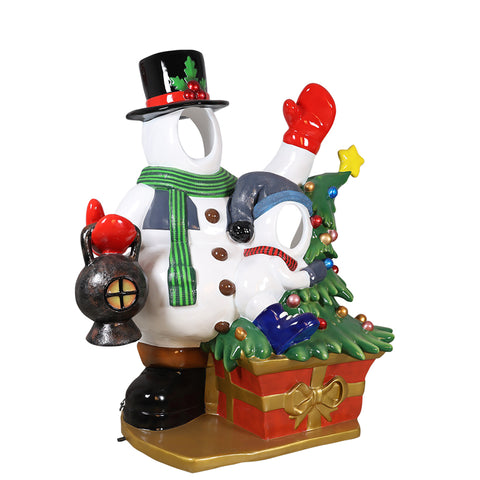 Large Fiberglass Snowman w/Kid Photo Op, 79"