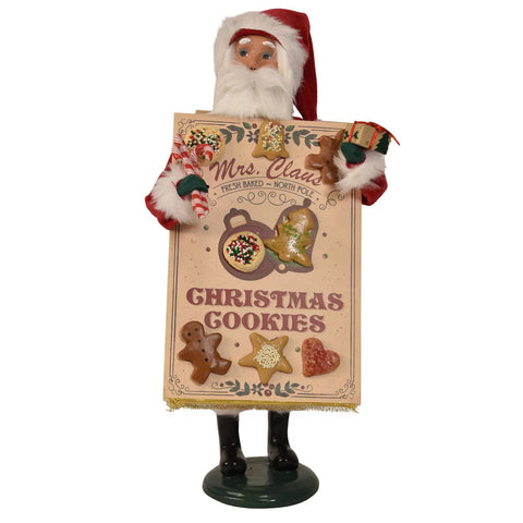 Santa w/Cookie Sandwich Board Caroler Figurine, 13"