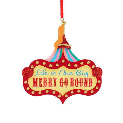 Carnival Sign With Sayings Ornament, 4" (3 styles - sold individually)