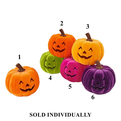 Flocked Jack-O'-Lantern, 9" (6 styles - sold individually)