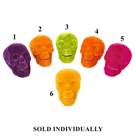 Flocked Skull, 9.5" (6 styles - sold individually)