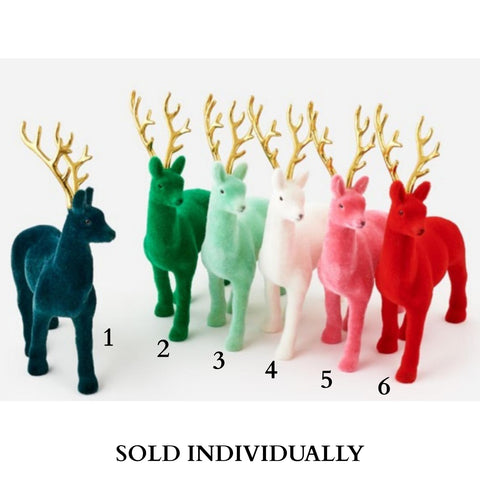 Flocked Deer w/Gold Antlers, 19" (6 styles - sold individually)