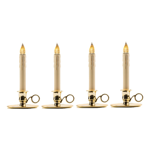 Williamsburg Brass LED Bulb Candle W/ Sensor, 9" (Set of 4)