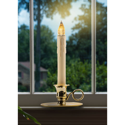 Williamsburg Brass LED Bulb Candle W/ Sensor, 9" (Set of 4)