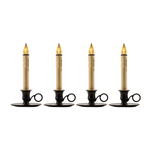 Williamsburg Antique Bronze LED Bulb Candle W/ Sensor, 9" (Set of 4)