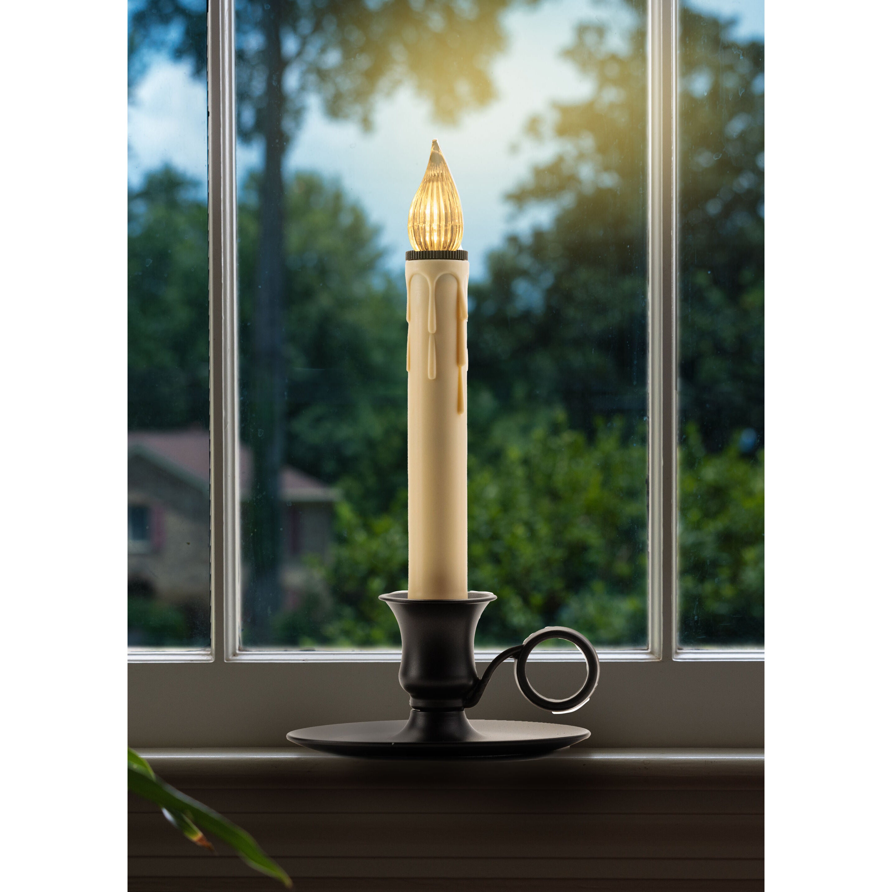 Williamsburg Antique Bronze LED Bulb Candle W/ Sensor