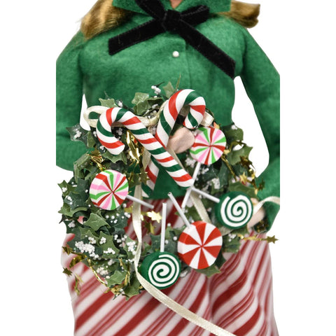 Merry Mint Woman Caroler Figurine, 13"