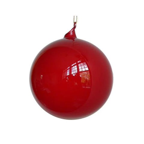 Red Bubblegum Glass Ball Ornament, 6" (150mm)