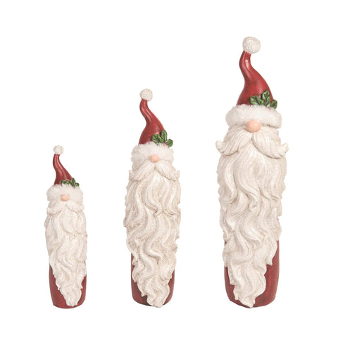 Resin Bearded Santas (Set of 3)