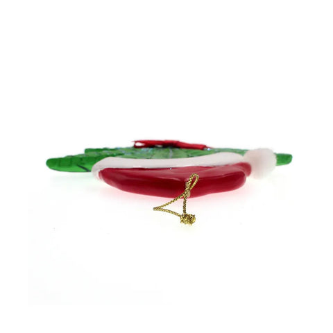 Cannabis Leaf With Santa Hat Ornament for Personalization