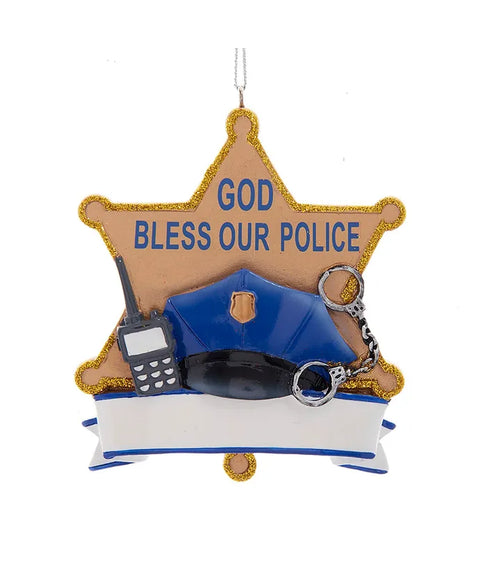 "God Bless Our Police Department" Ornament For Personalization