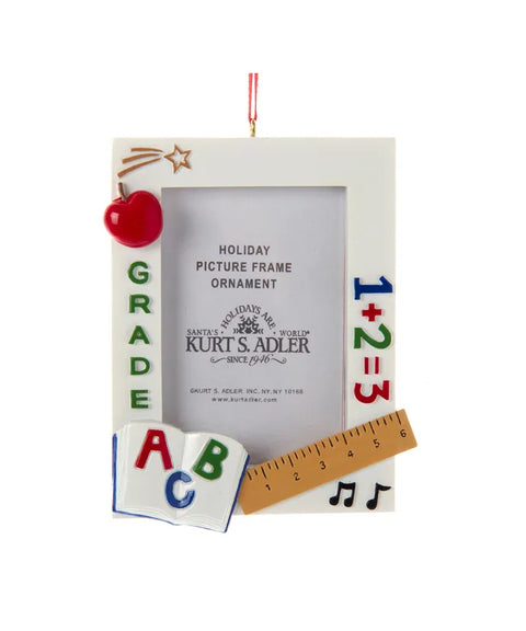 Grade School Picture Frame Ornament For Personalization