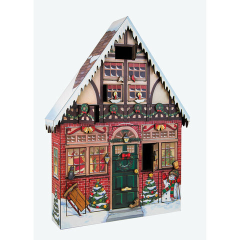 Wooden Christmas House Advent Calendar, 22 x 16"