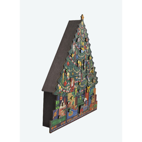 Wooden Christmas Tree Advent Calendar, 20" x 18.5"