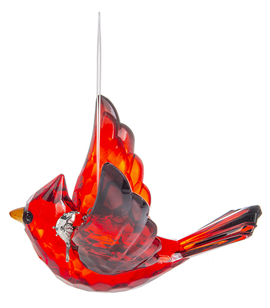 5"L Radiant Cardinal Ornament w/ Charm