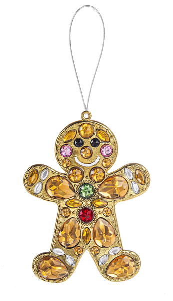 4"L Jeweled Gingerbread Ornament