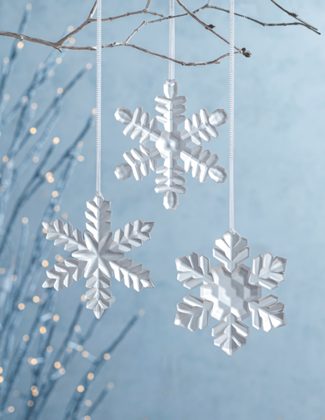 4.75" Frosted Snowflake Ornaments