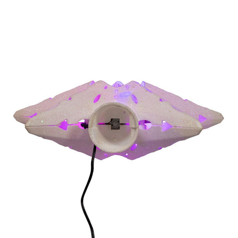 White Iridescent LED Star w/Rotating Ornament Treetop, 11.8"