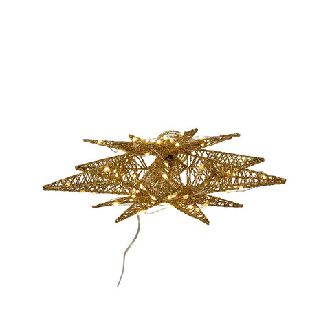 80L Warm White Micro LED Gold Starburst Treetop, 15"