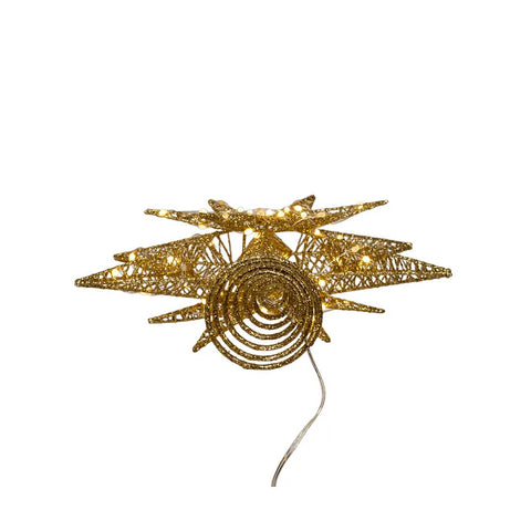 80L Warm White Micro LED Gold Starburst Treetop, 15"