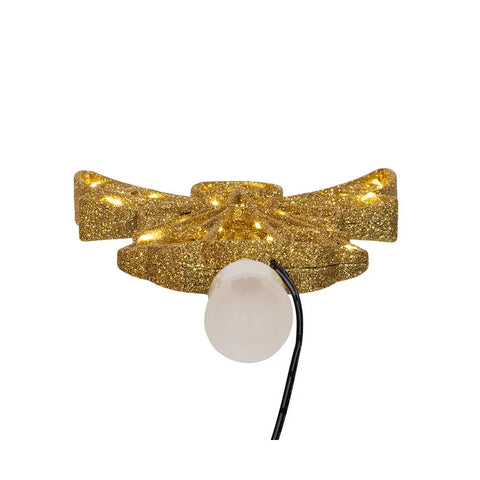 UL 30L Warm White LED Gold Angel Treetop, 16"