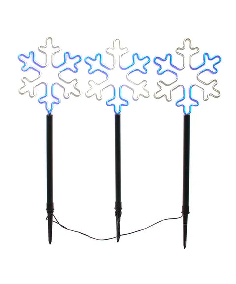 26" Multi-Function LED Snowflake Yard Stakes