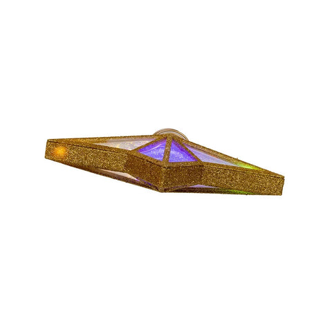UL 20L Multicolor Fairy Twinkle LED Gold Glitter Star Treetop, 11.5"