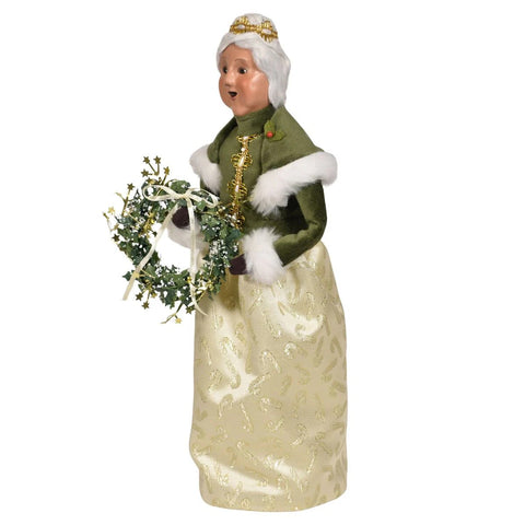 Gold Sparkle Mrs Claus Caroler Figurine, 13"
