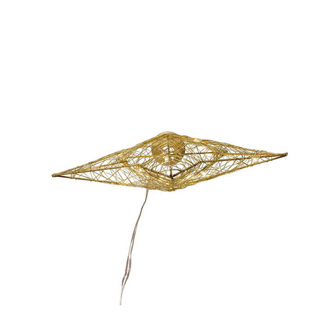 Battery Operated Warm White LED Gold Metal Star Treetop, 11.8"
