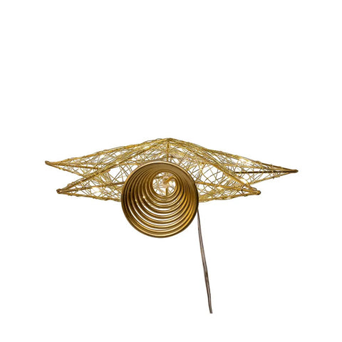 Battery Operated Warm White LED Gold Metal Star Treetop, 11.8"