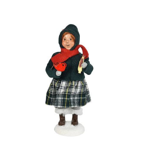 Girl w/ Cardinals Caroler Figurine, 10"