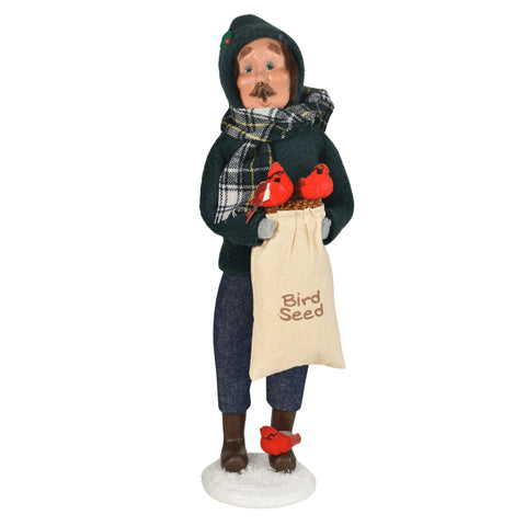 Man w/ Cardinals Caroler Figurine, 13"