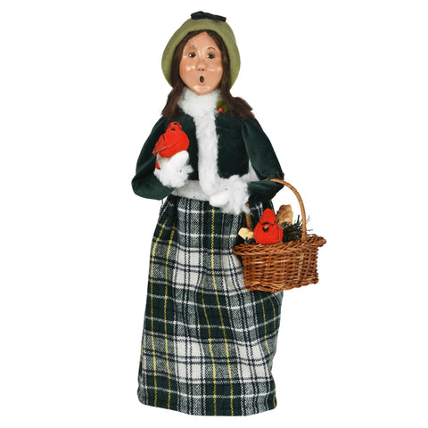 Woman w/ Cardinals Caroler Figurine, 13"