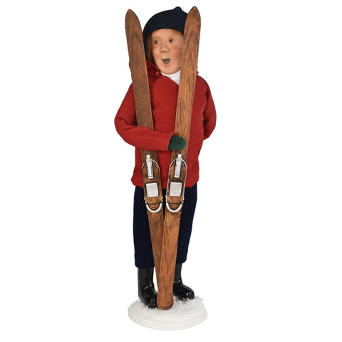 Skiing Man Caroler Figurine, 13"