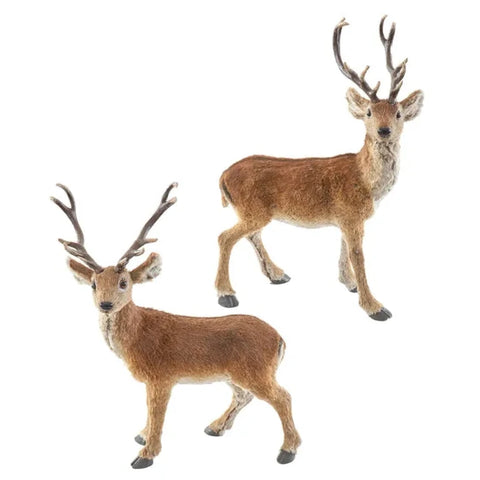 Standing Brown Deer Table Pieces, 2-Piece Set